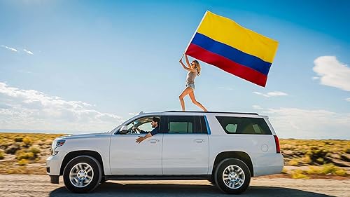 Miniatura 6 de POZOY Bandera Colombia de lujo de 3 x 5 pies para exterior banderas nacionales colombianas de doble cara de larga duración nailon resistente rayas