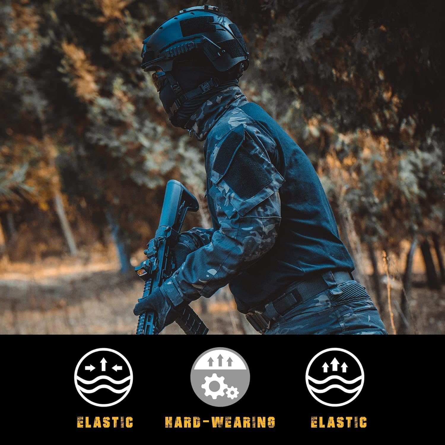 YEVHEV Camisa y pantalón para hombre traje táctico con coderas y rodilleras G3 para actividades al aire libre (sin cinturón)