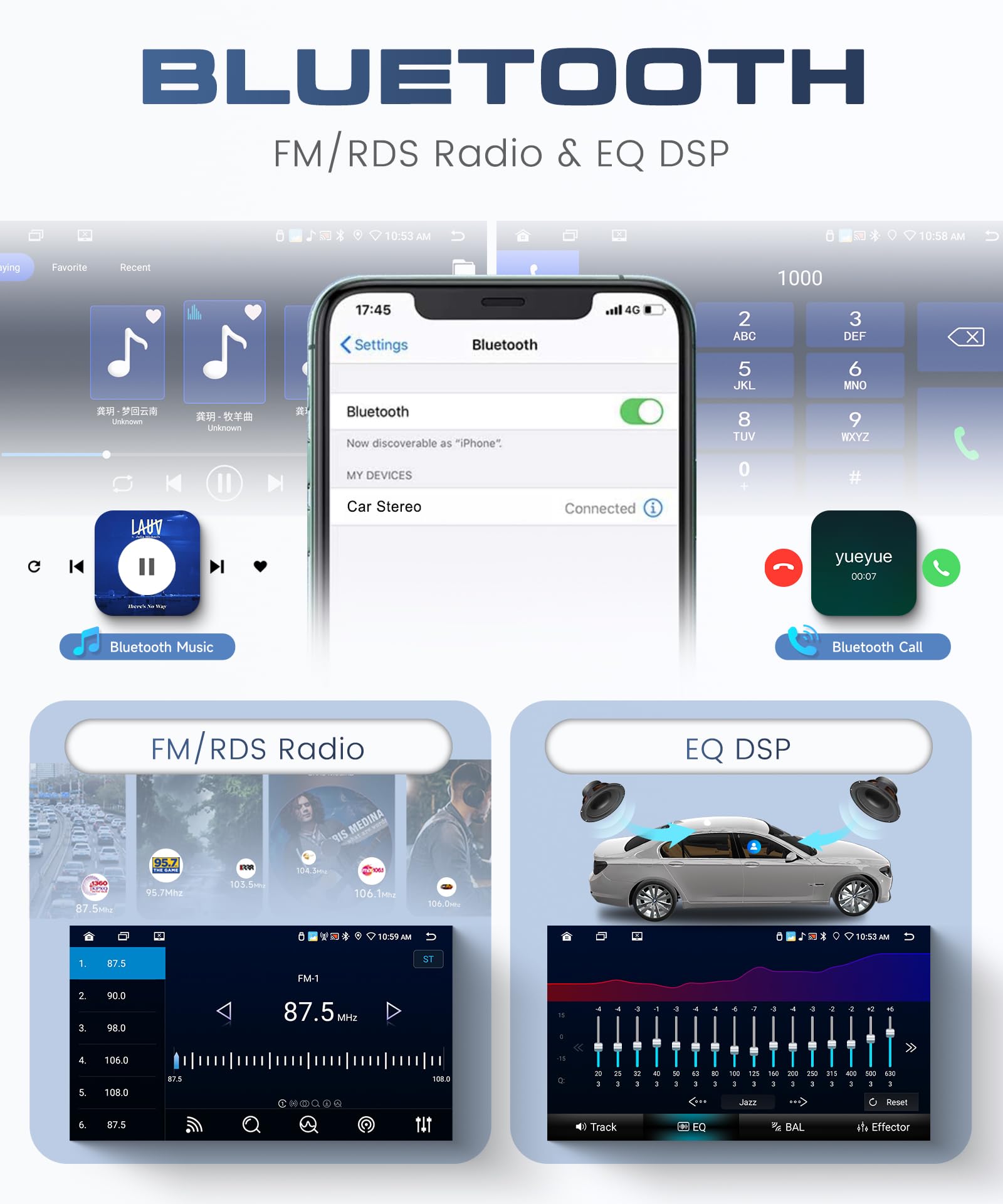 [6G+128G 8 Core] Rimoody Android Radio de Coche 2 DIN, 9 Pulgadas Pantalla Táctil Radio 2 DIN con Carplay Android Auto Inalámbrico Mirror Link Bluetooth FM/RDS/EQ/DSP WiFi GPS Cámara Trasera