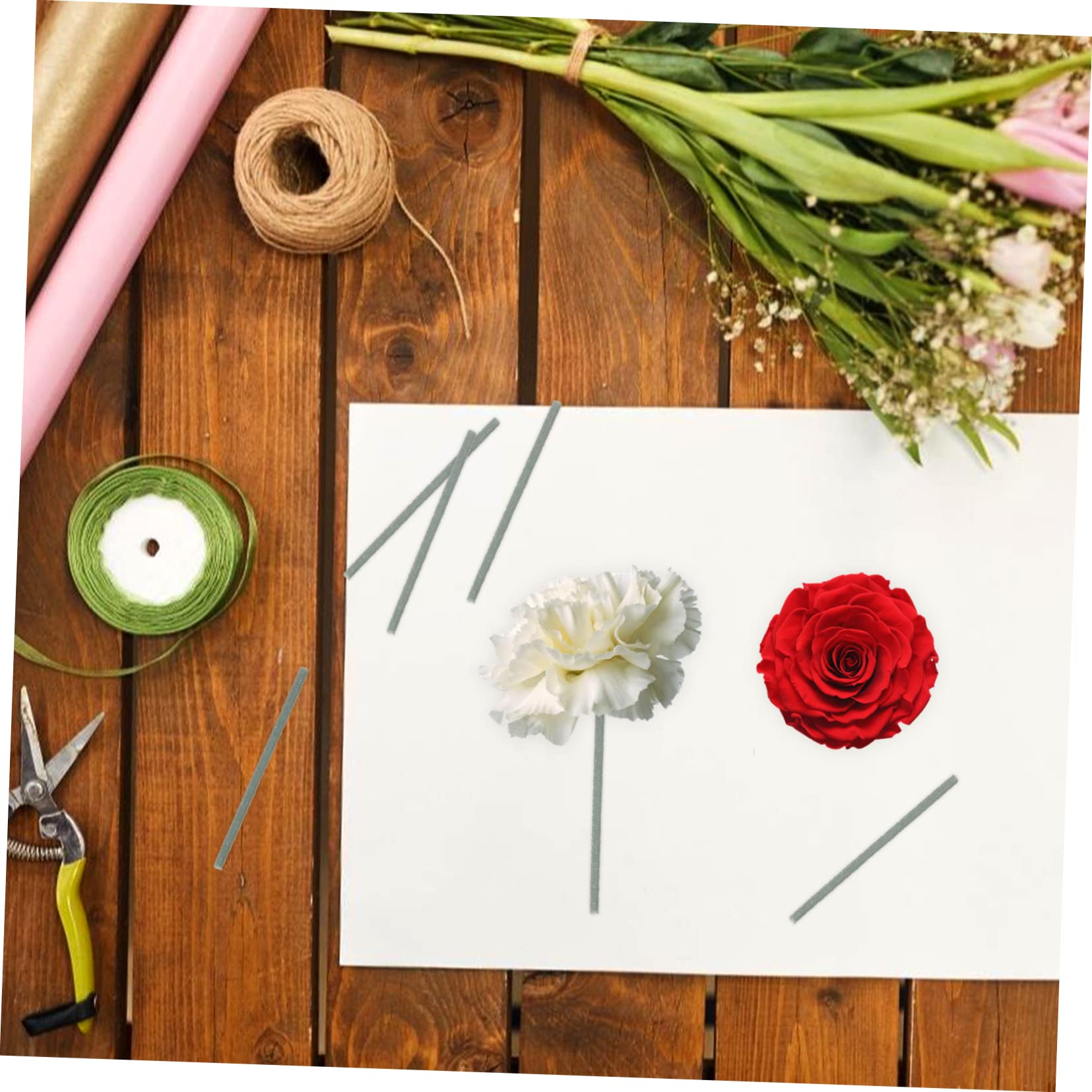 Veemoon DIY Floral Arrangement Accessories 400pcs Fake Flower Branch Artificial Flower Stems Coated Floral Wire 5cm Length