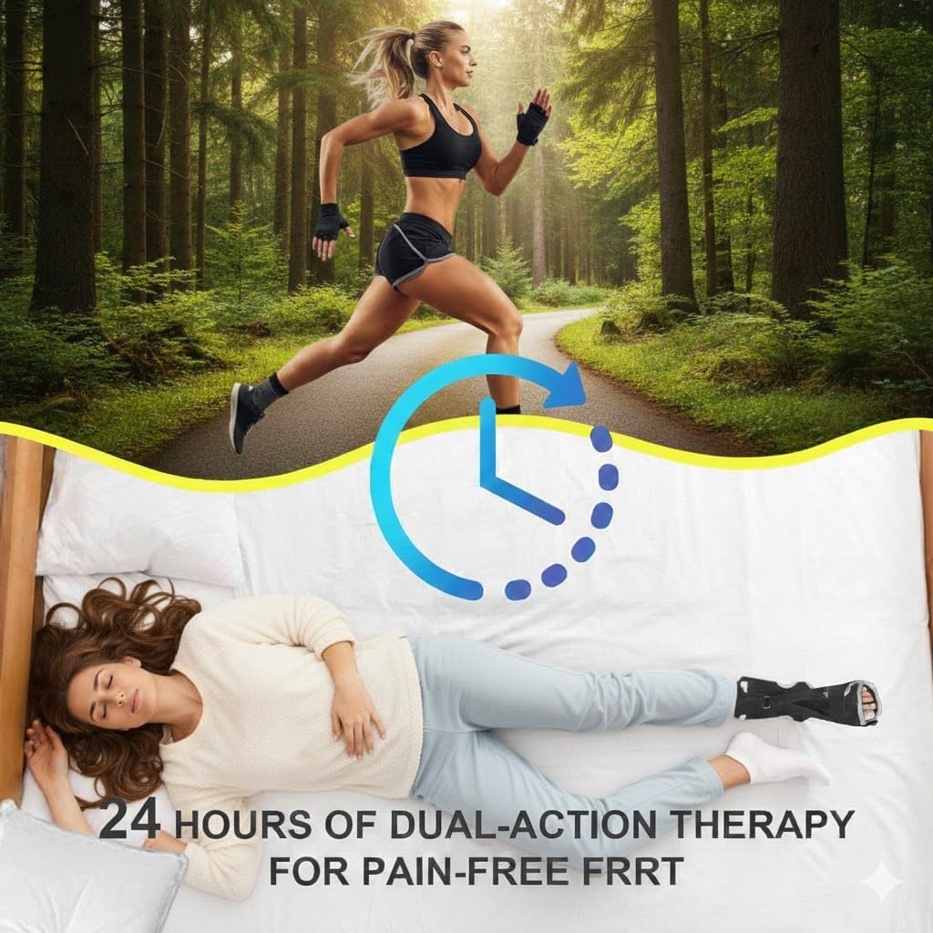 Plantar Fasciitis Night Splint, 2026 Upgraded Adjustable Plantar Fasciitis Relief Night Splint for Men and Women with Achilles Tendonitis and Plantar Droop (Black and Gray) - Image 4