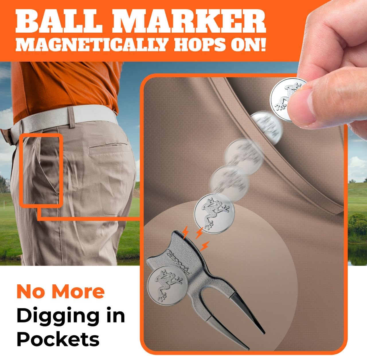 Frogger BrushPro, Amphibian Towel, and HOP! Divot Tool Bundle - Golf Brush and Groove Cleaner, Wet/Dry Golf Towel, and Magnetic Ball Marker - Golf Course Essentials, Green