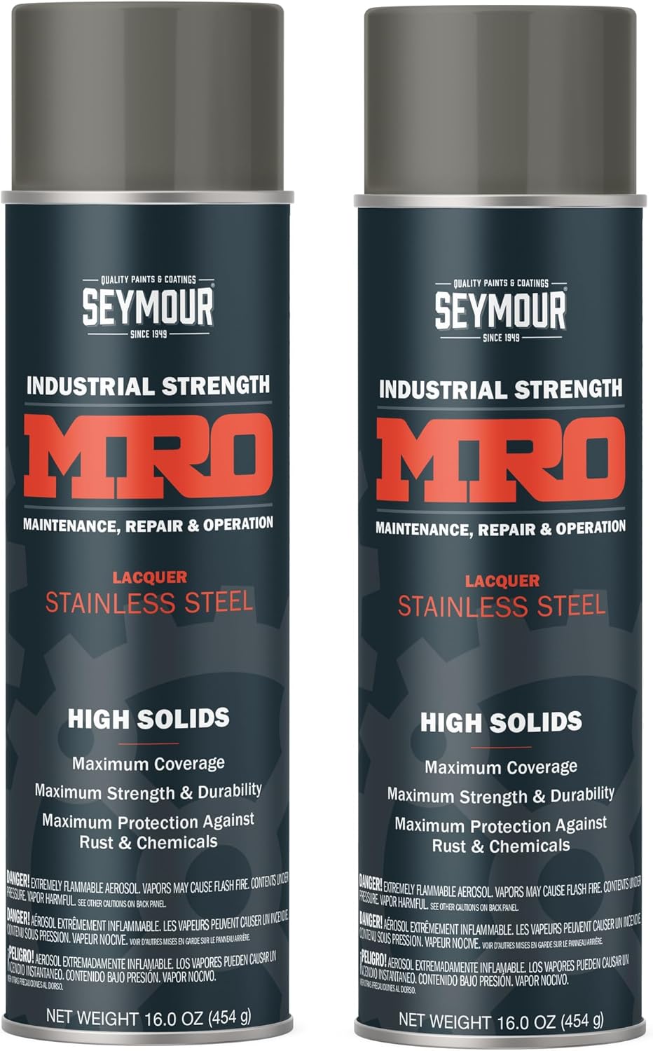 620-1460 – MRO Industrial-Grade High Solids Spray Paint — Stainless Steel (16 oz, 3-Pack / 48 oz Total) | Industrial Metallic Coating | High-Density Professional Finish
