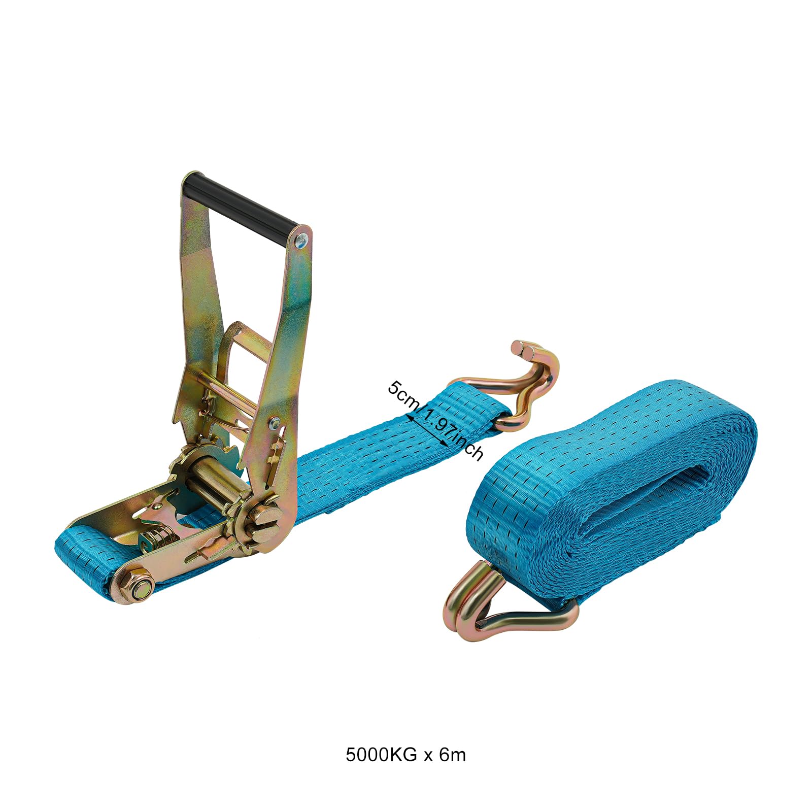 Blau 5 Ton/11023,11 lbs ﻿ 5cm x 6m Zurrgurte, Zurrgurte mit Haken, Ratschengurte 10 Stück Ratschengurte Zurrgurte Mit Haken Tie Down Bänder für die professionelle Ladungssicherung auf Anhängern