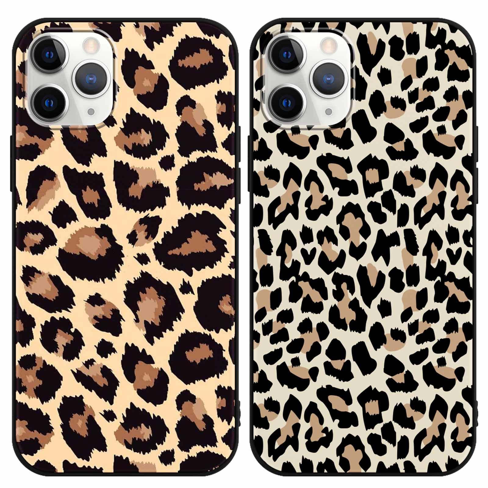 Yoedge 2 × Funda para iPhone 11 Pro 5,8", Carcasa para Teléfono Móvil con Leopardo Dibujos Aesthetic Cover, Antigolpes Capa de Soft Silicona para iPhone 11 Pro Case