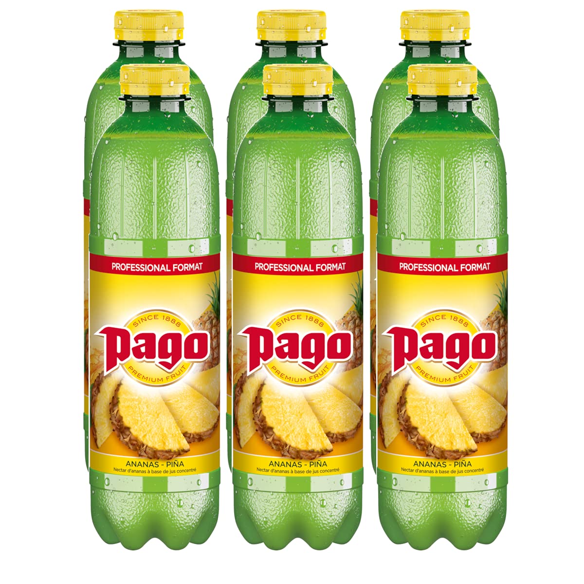Zumos Pago - Néctar de Piña a partir de Zumo de piña Pack 6 x 1L Clásicos
