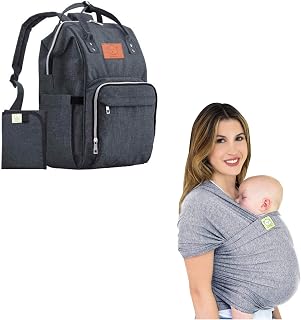 KeaBabies Diaper Bag Backpack and Baby Wrap Carrier - Waterproof Multi Function Baby Travel Bags -All in 1 Original Breathable Baby Sling, Lightweight,Hands Free Baby Carrier Sling, Baby Carrier Wrap