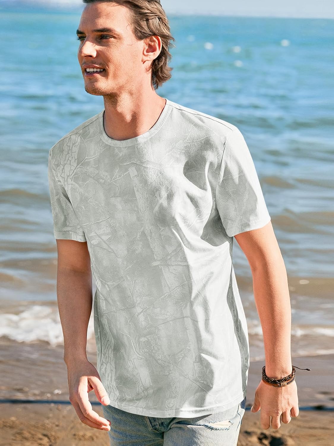 Runcati Mens Short Sleeve Crew Neck T-Shirt Tie Dye Casual Graphic Shirt Hipster Stretchy Tee Tops - Image 2