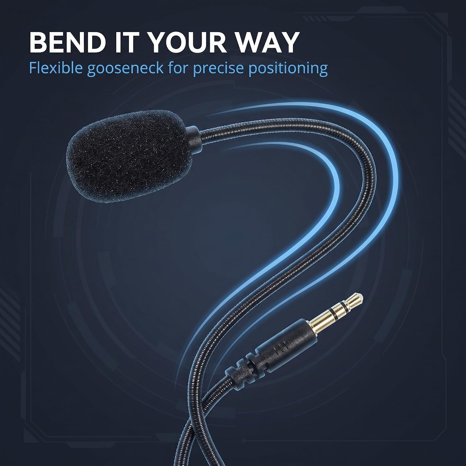 Amazon.com: Jowxsx Black Headset Microphone Adjustable 360 Degrees