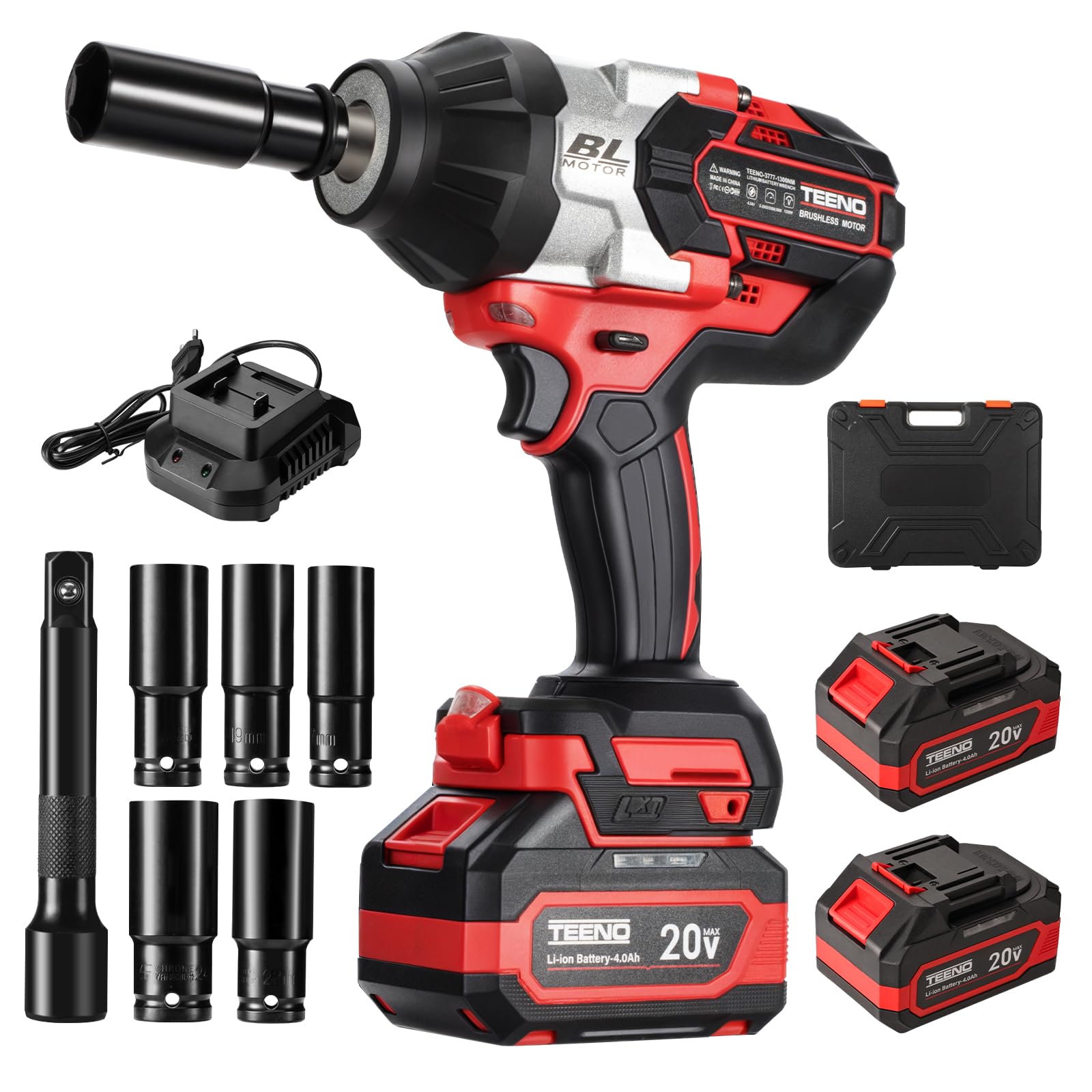 Avvitatore A Impulsi Brushless 20V - 230Nm, 3 Velocit&agrave;, Batteria 10000mAh Con Gancio E LED