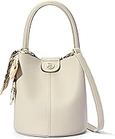 BOSTANTEN Vegan Leather Mini Bucket Crossbody Bag for Women - Small, Removable Strap, Chic Scarf, Foldable Travel Bag