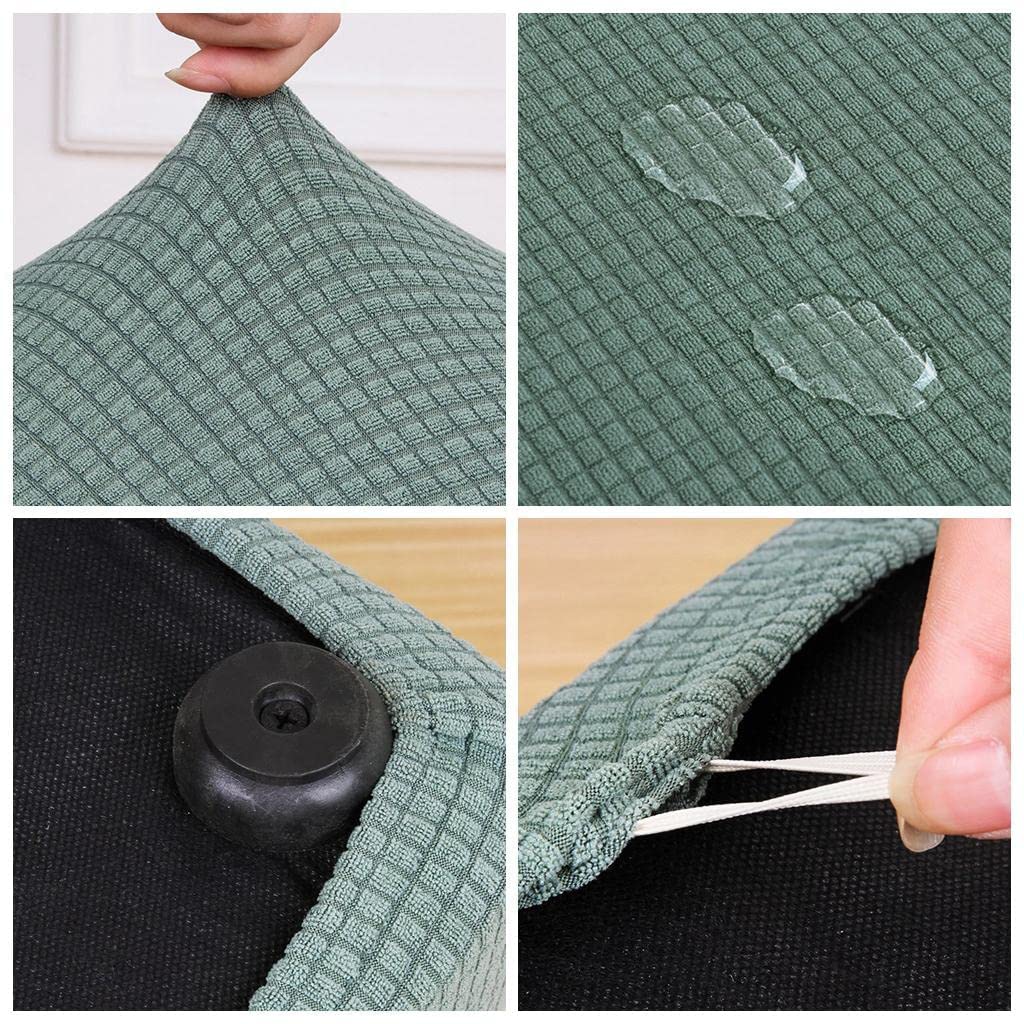 Coprisgabello Quadrato Elasticizzato Zalati - Antiscivolo, Morbido, Per Sedia Da Bar Grigio - Foto 4