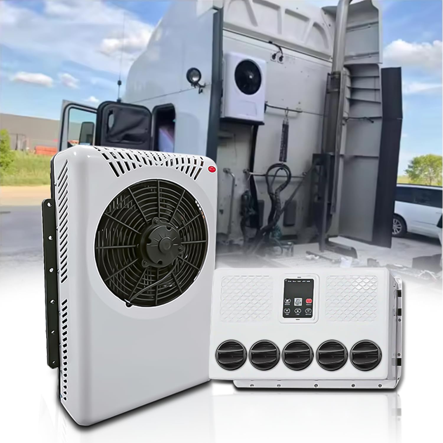 Mieligo 24V Air Conditioner 8000BTU, Mini Split 24 Volt Air Conditioner, Semi Truck DC AC, Cooling Low Noise for Big Rig Sleeper, Semi Trucks, Pickup,