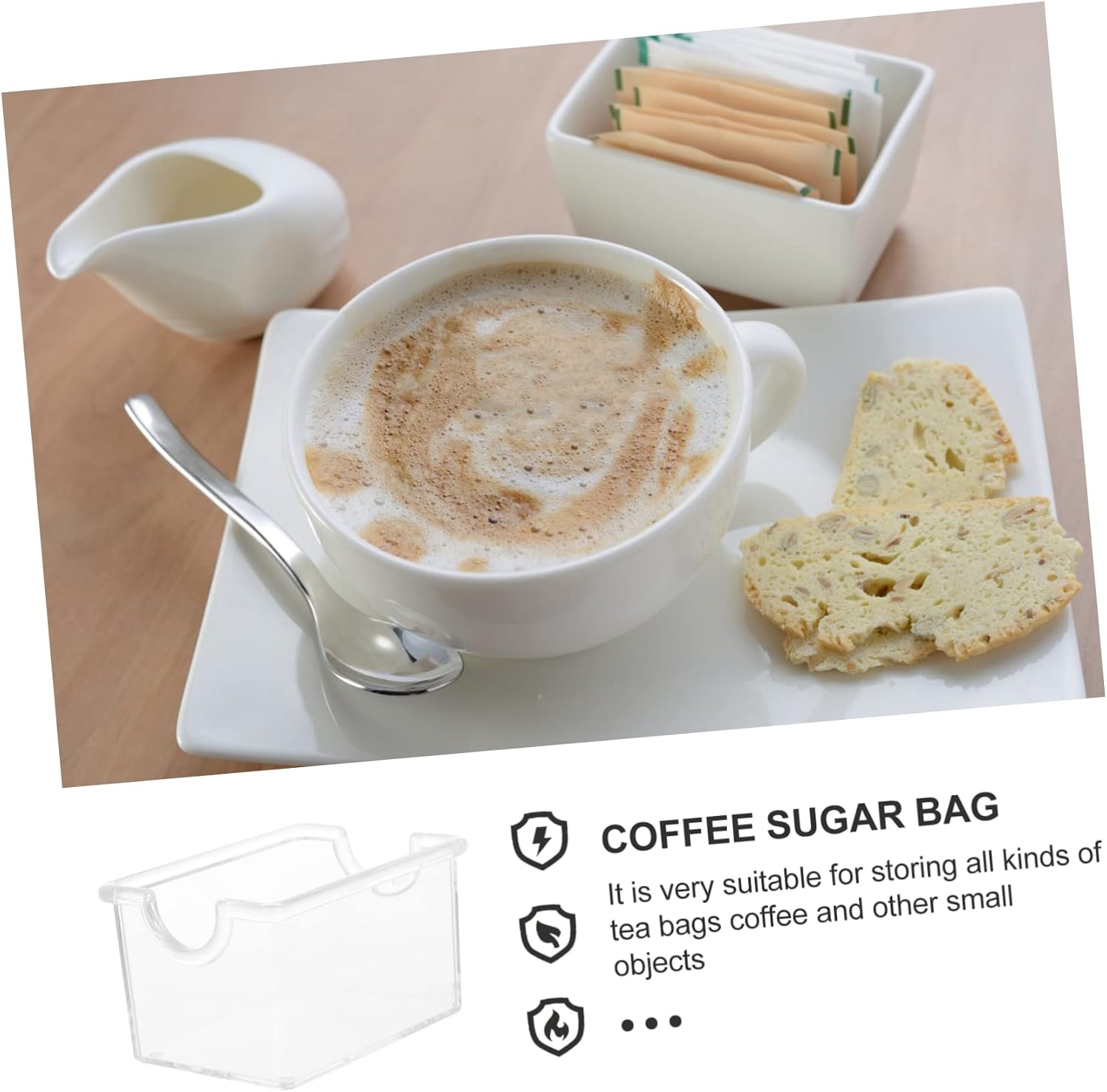 2pcs Transparent Tea Bag Organizer Box for Sugar Packets and Tea Bags Clear Storage for Home and Office Easy Access and Tidy Desktop