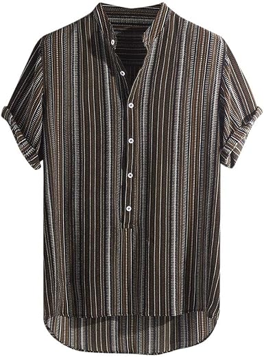 Mens Casual Henley Shirt, Cuffed 