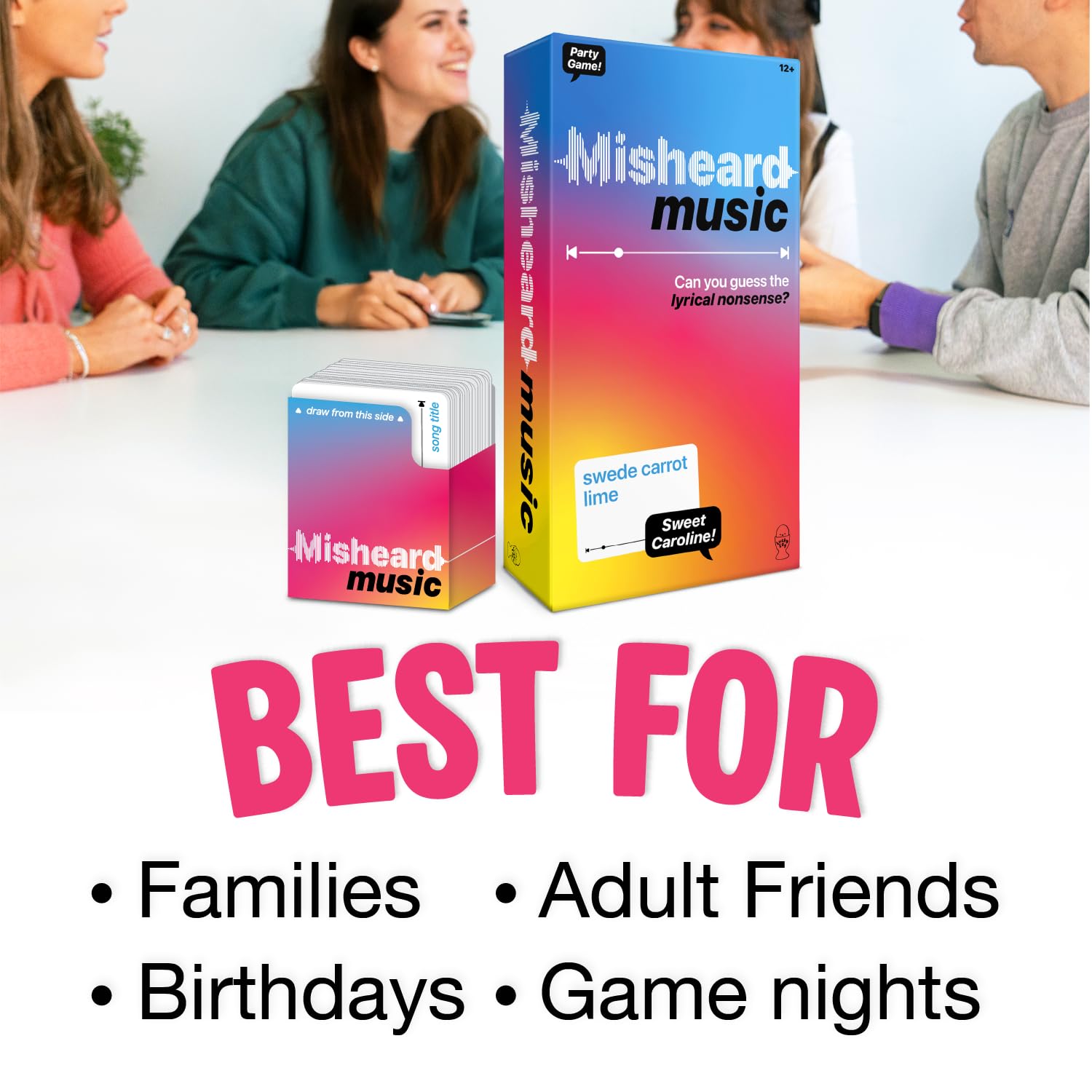 Lucky Egg The Original Misheard Music - Adivina la canción o artista con 500 cartas líricas sin sentido - divertidos juegos musicales para adultos y adolescentes - divertidos juegos de cartas