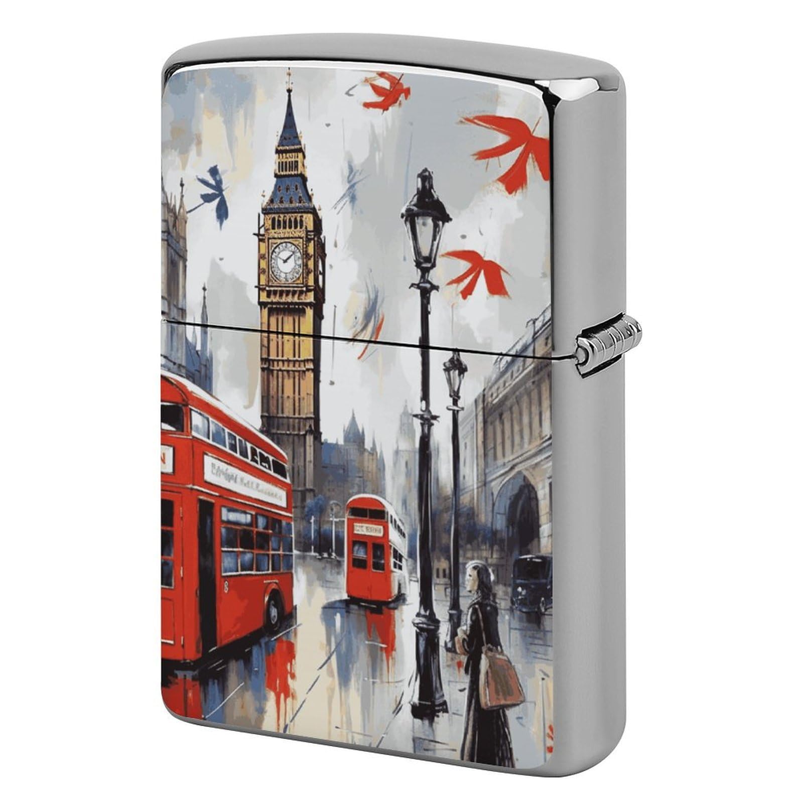 London Lighter Case for Men, Personalized Lighter Cover for Valentine's Day Gifts, Flip-Top Lighters Shell for Outdoor, Portable Lighters Protective Sleeve