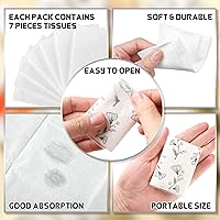 Vista 5 de Yinder 100 Pcs Pocket Tissues Bulk Wedding Mini Tissues Travel Size Facial Napkin Bulk for Guests 3 Ply Facial Napkins for Wedding Bride Shower