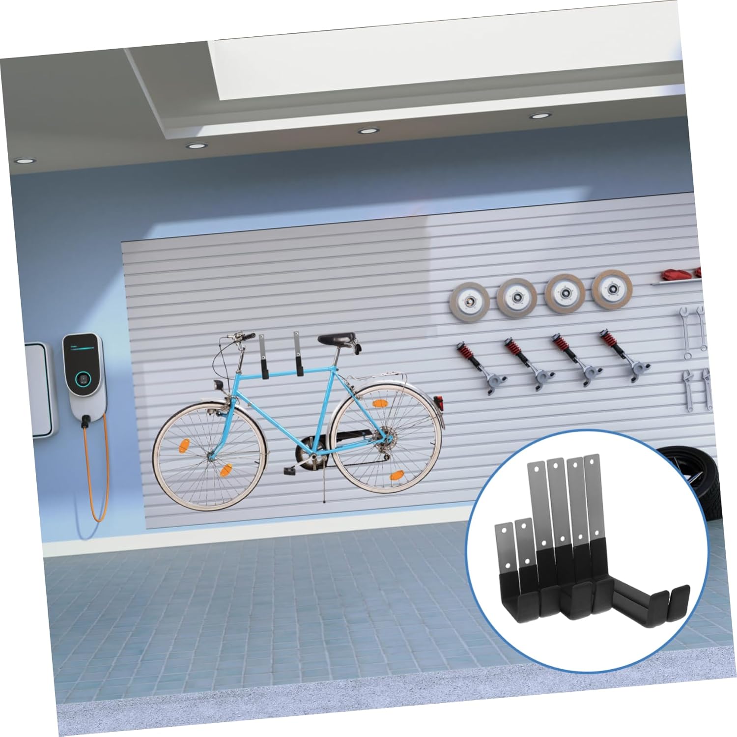 Uonlytech 6pcs Heavy Duty Wall Hooks Wall Mounted Garage Storage Hooks for Tools Ladders and Equipment Construction - Coating for