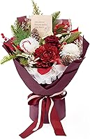 TINGE TIME Preserved Red Roses Bouquet - Lifelike Artificial Faux Flowers for Valentine's, Weddings, Winter Table Centerpieces