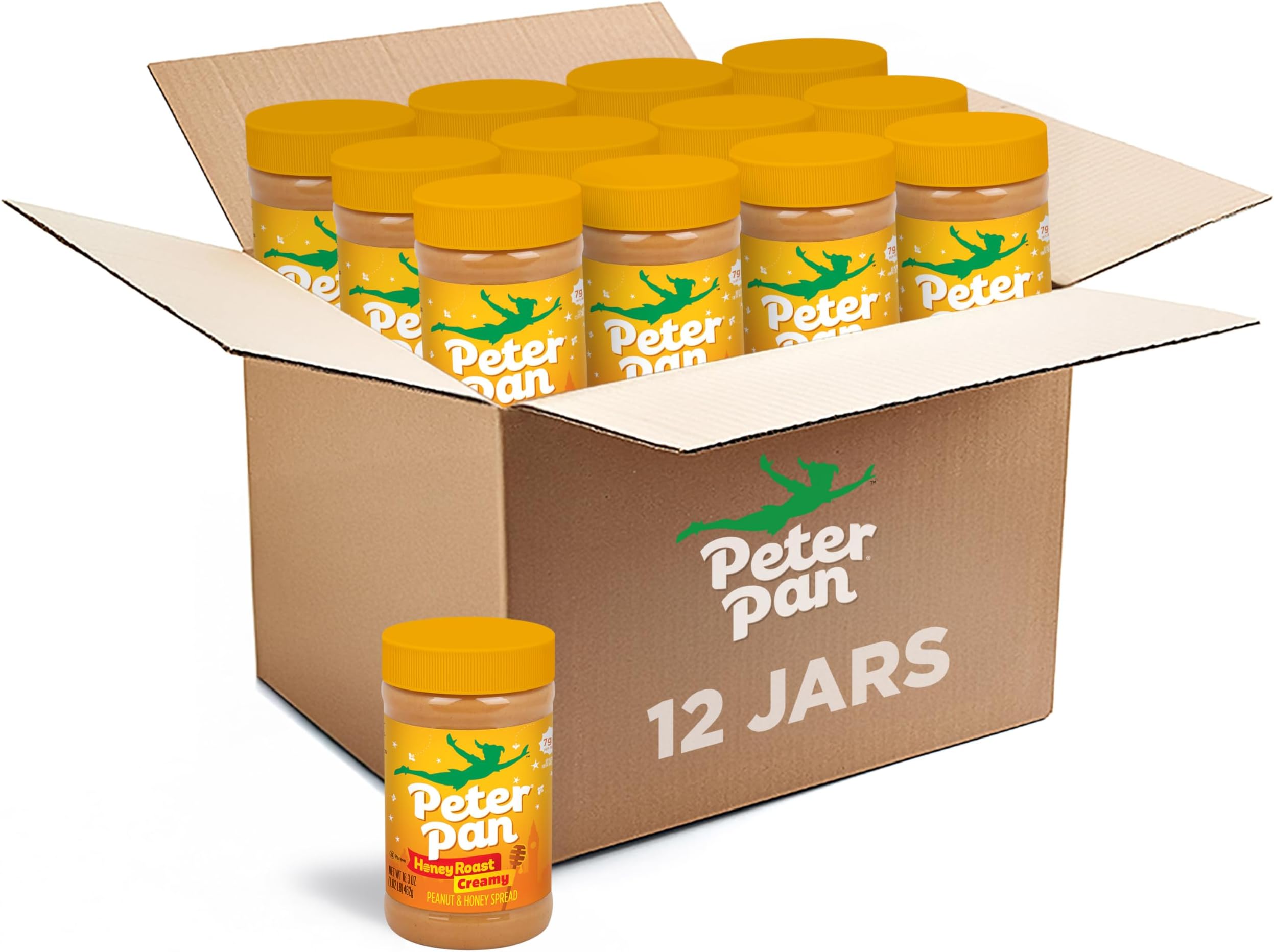 Creamy Honey Roast Peanut Butter Spread, Pack of 12