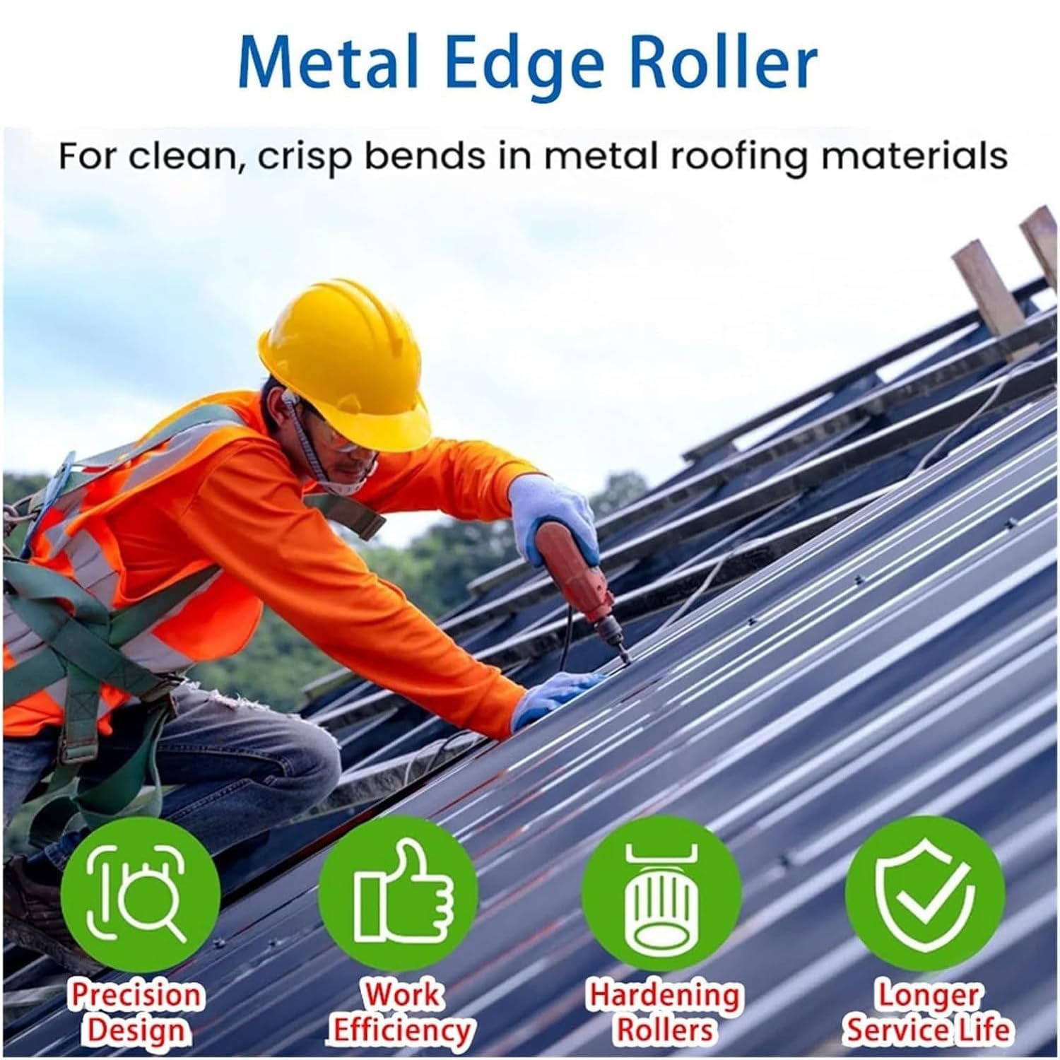 Dobladora de techos de metal con ángulo ajustable y rodillos en forma de V para fabricación de chapa de acero
