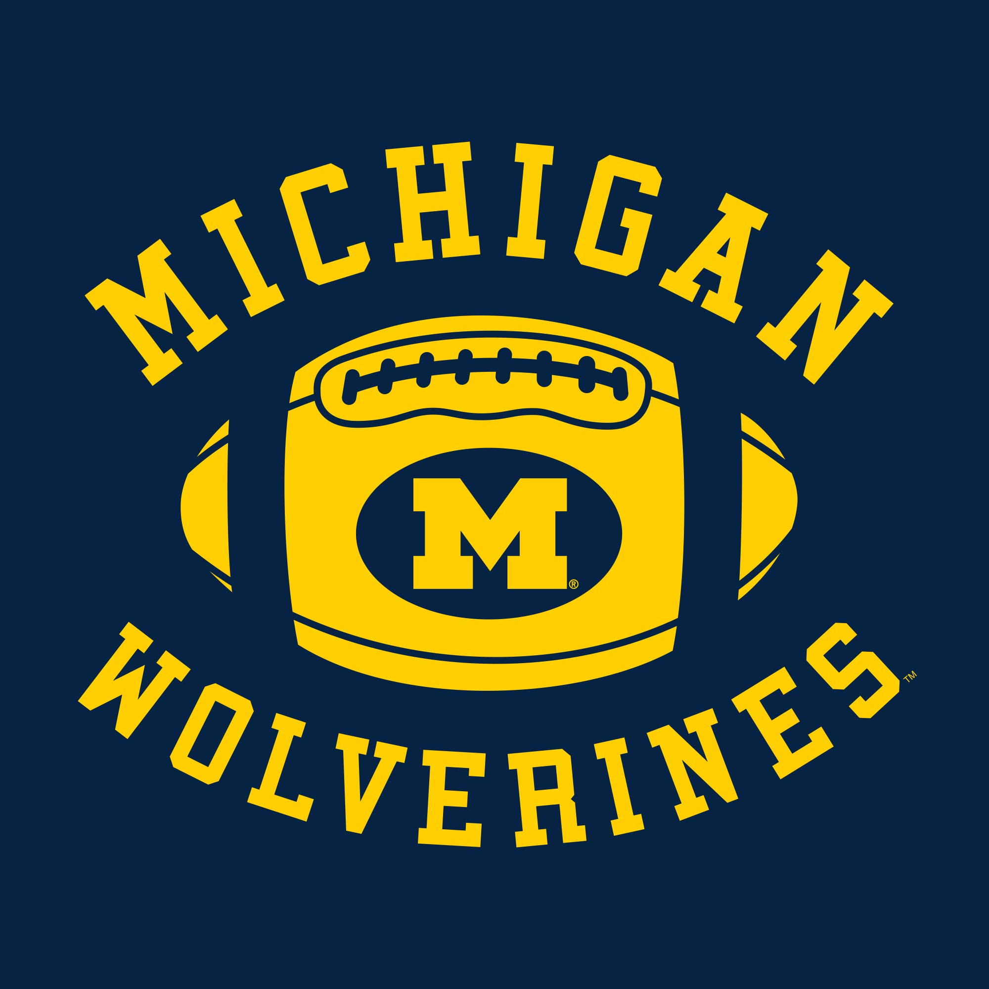 UGP Campus Apparel AW1204 - Michigan Wolverines Football Block Crew Sweatshirt - X-Large - Navy