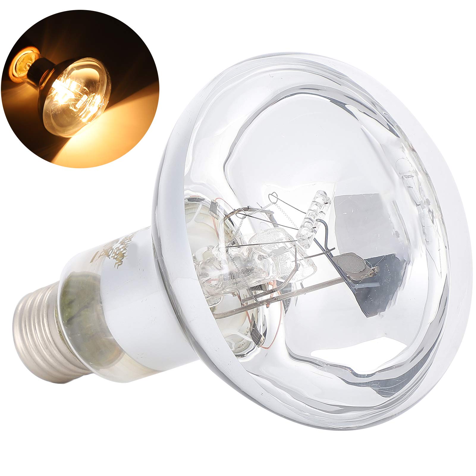 Luz de calefacción para Mascotas, lámpara de Calor para Reptiles Profesional, lámpara de calefacción para Mascotas E27 Ajustable y Duradera 220-240V 80W Bombillas de Calor para Reptiles UVB