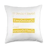 Coding Coffee Lover Web Developer Throw Pillow