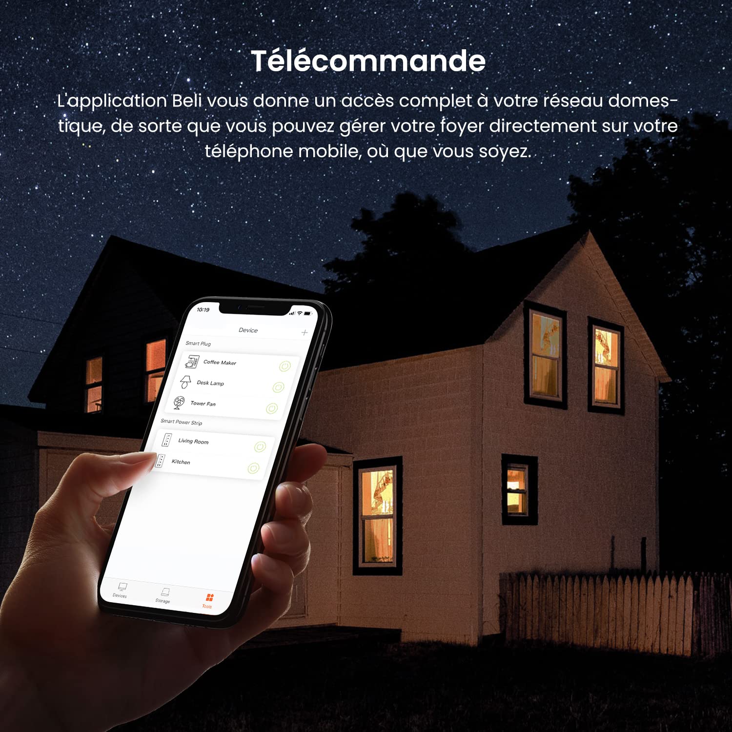 Tenda Beli SP9 Prise Connectée Intelligente, Prise Wifi Connectée Compatible avec Amazon Alexa Echo et Google Home, Contrôle à Distance, Conçue pour la Sécurité des Enfants(Pack de 4) Blanc