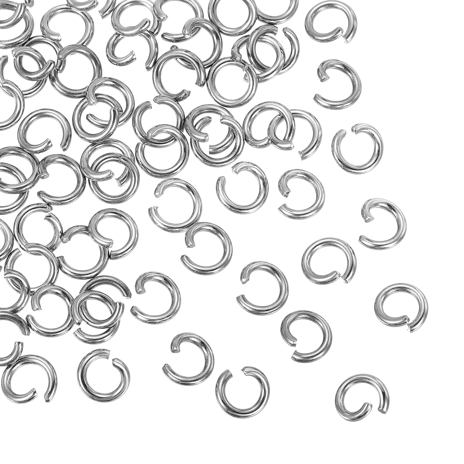 sourcing map Open Jump Rings,7mmx10mm 316 Stainless Steel Split O Jump Rings Connector 1.5mm Thick Jewelry Making Supplies for Bracelet Necklace Pendant DIY,Pack of 120