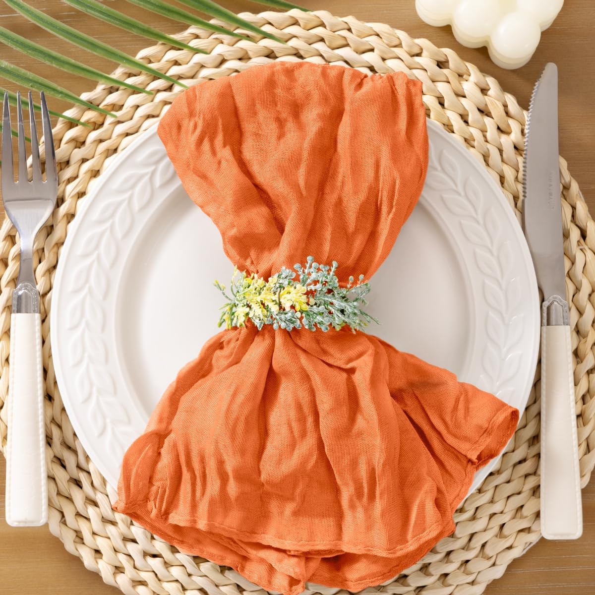 Socomi Nude Coffee Cheesecloth Napkins Easter Spring Cheese Cloths Gauze Set of 100 Boho Washable Dinner Table Napkins for Wedding Party Baby Shower Birthday Party Decor