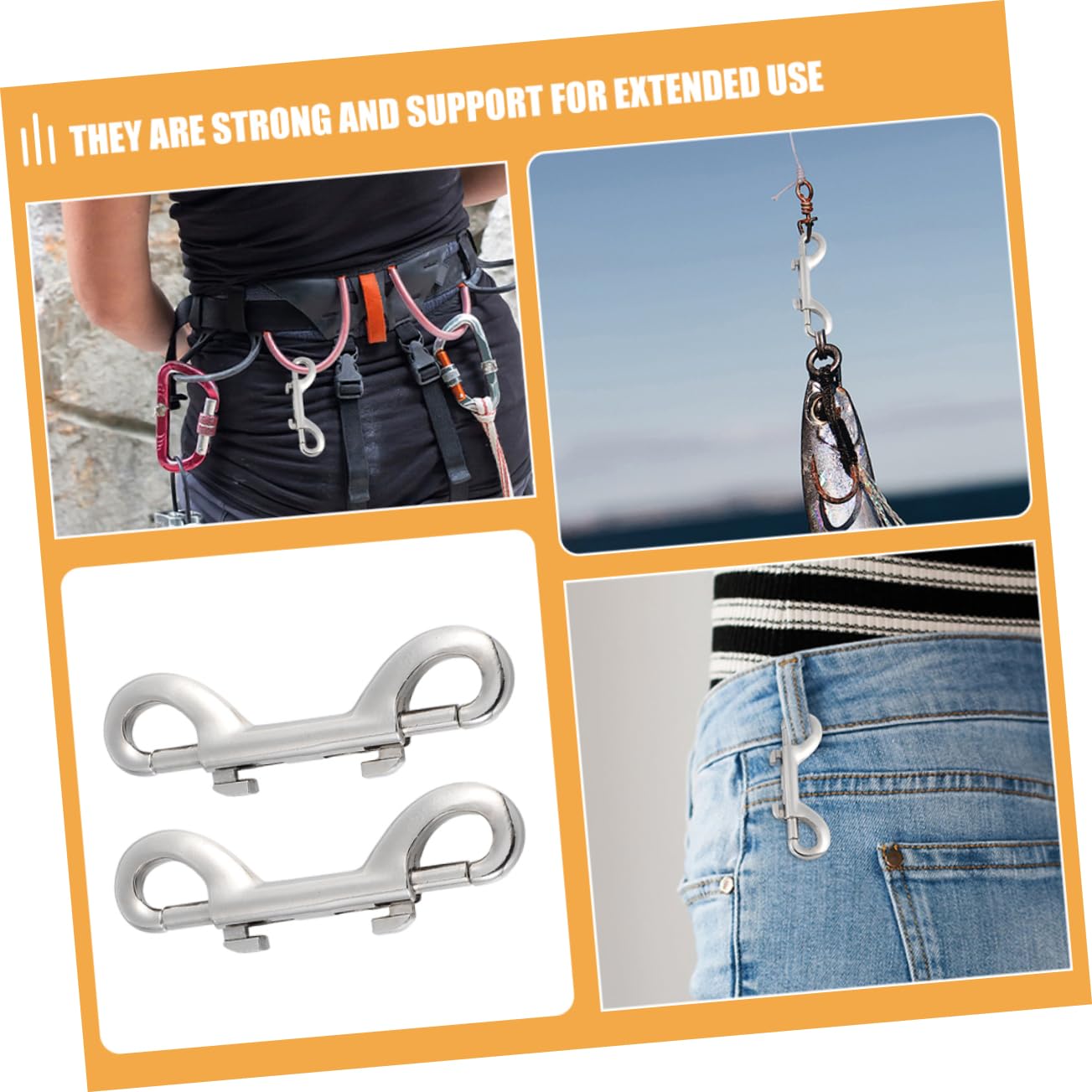 6pcs Double Ended Bolt Snap Hooks for Dog Leashes Heavy Duty Trigger Snaps Secure Closure Clips for Pet Training and Backpacks