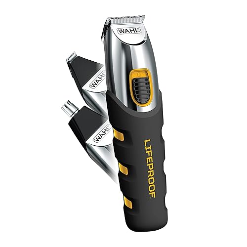 WAHL Recortadora de pelo y barba de iones de litio recargable todo en uno LifeProof con accesorio de detalle y cabezal de fijación de pelo de oreja