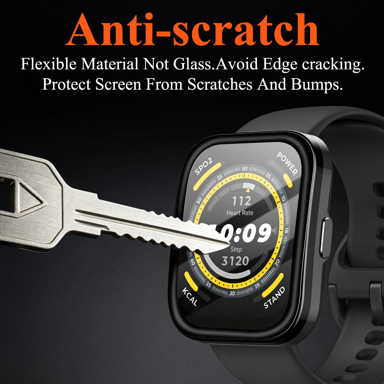 Displayschutzfolie für Amazfit Bip 5, gebogen, weich, 3 Stück