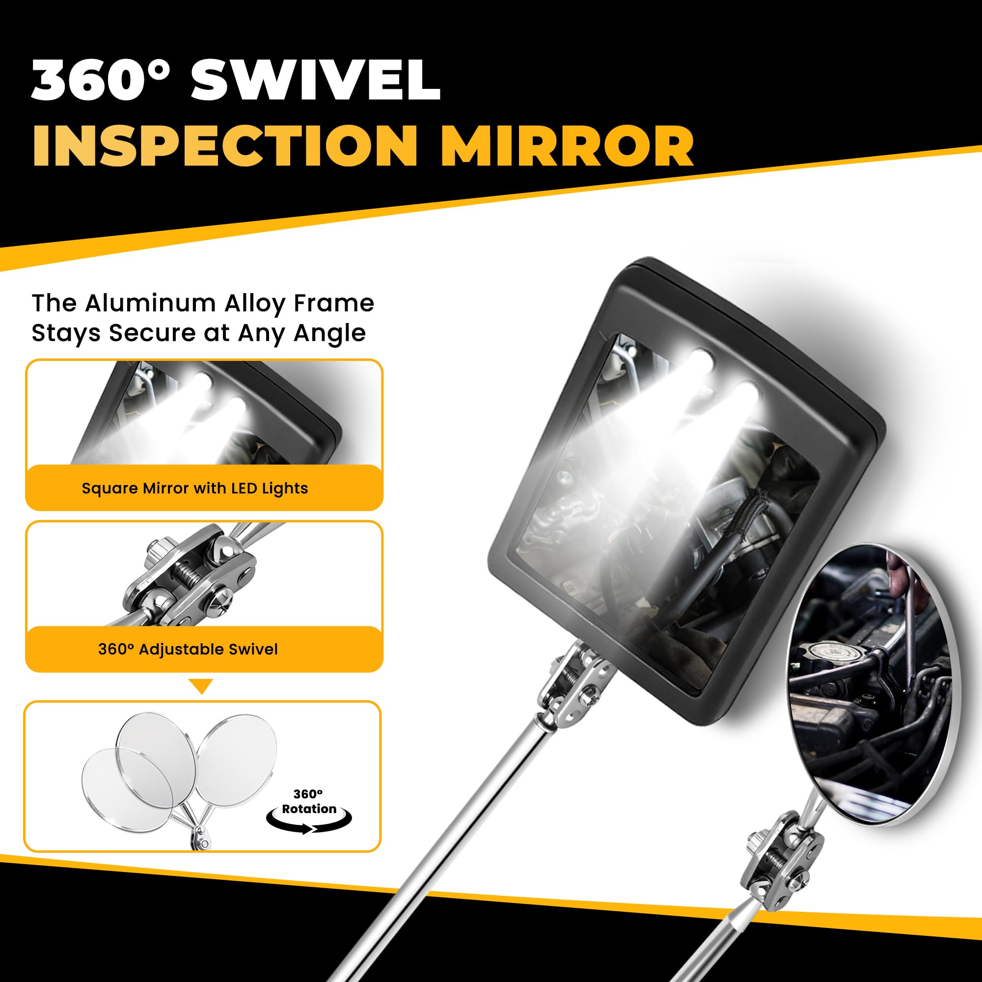 Mulwark 5 pcs Telescoping Magnetic Pickup Tool with Strong Pull Force: Non-Slip Extendable Magnet Pickup Tool: Telescopic Magnetic Pick-Up Tool with Extra Strong Magnet (7pcs Large) - Image 4