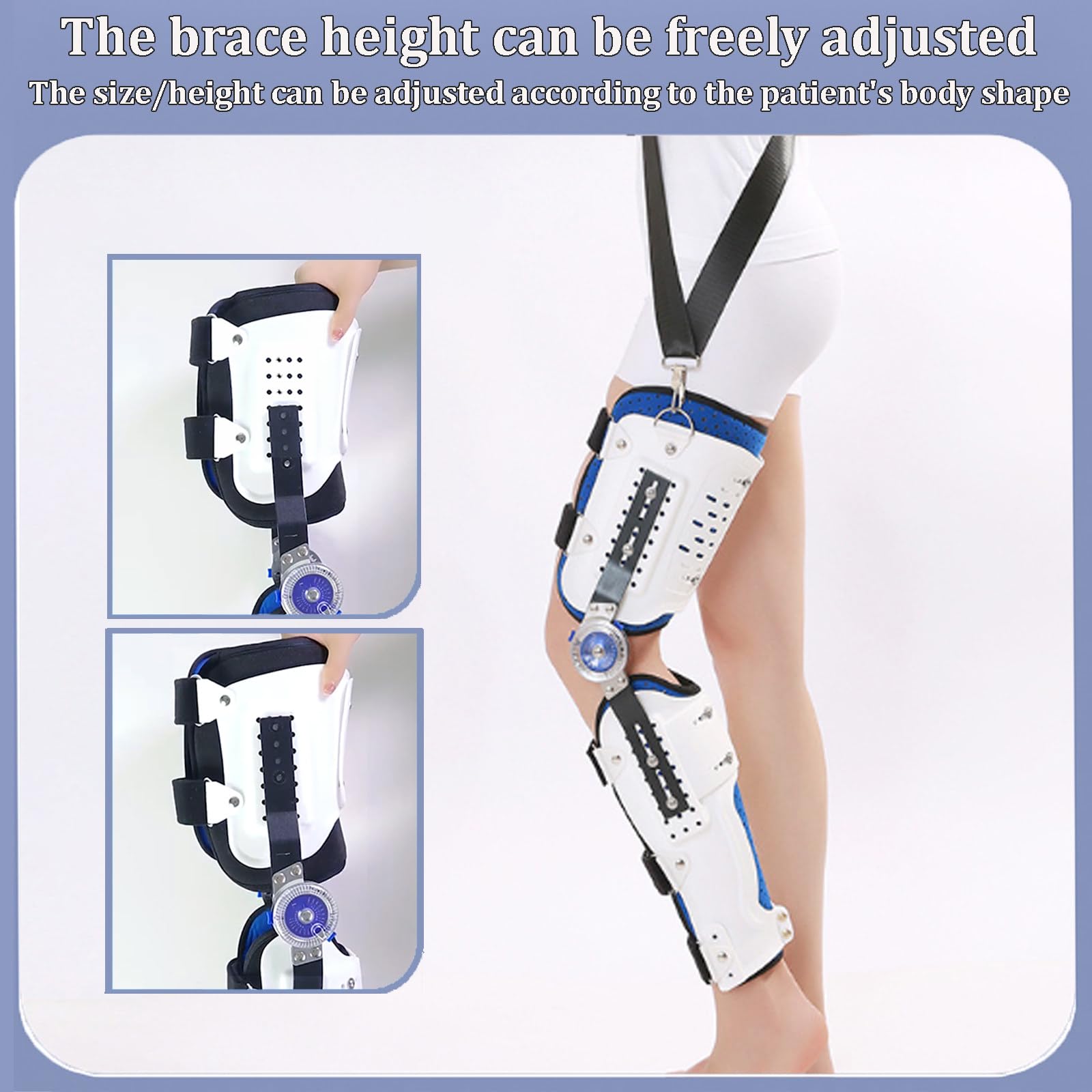 Rodillera Con Bisagras Rom Ajustable, Con Estabilizadores Laterales Para Las Piernas, Ortesis Inmovilizadora De Soporte De Rodilla Posoperatoria Para Mujeres, Dolor De,knees-L