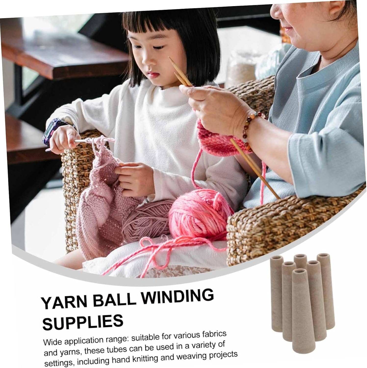 HEALSOPTHY 6pcs Efficient Yarn Winding Knitting Supplies Yarn Spools Home Winder Tube Spinner