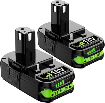 POWTREE 2Pack 4000mAh Replacement for Ryobi 18V Lithium Battery Compatible with Ryobi 18 Volt Battery ONE+ Plus P102 P103 P104 P105 P106 P108 P107 P109 P190 PBP002 PBP003 PBP004 PBP005 Cordless Tools