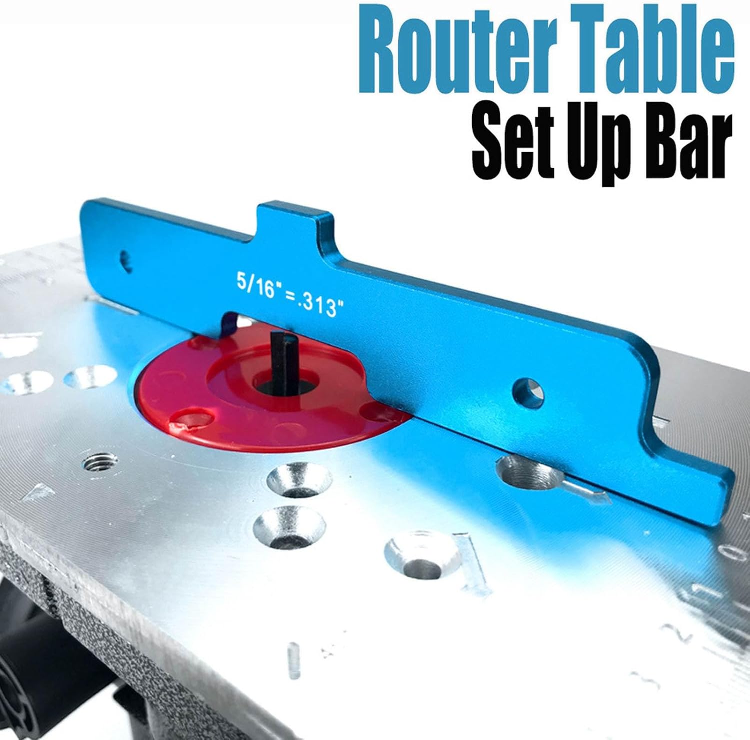 7Pcs Block Set, Aluminum Alloy Construction, Clear Scale Engraved, Blue, for Planers and Table Saws, Carrying and Long Span