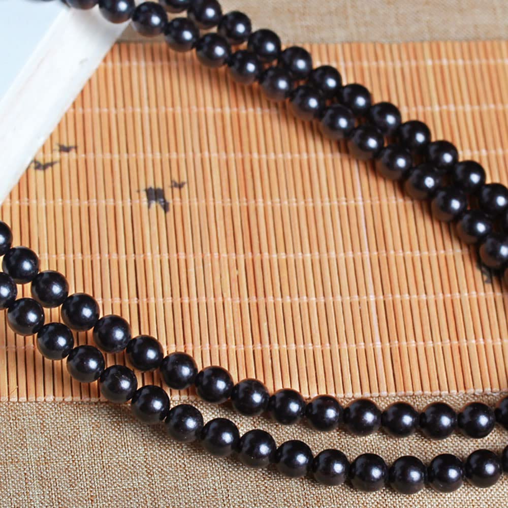 Feng Shui Schwarze Buddha-Perle aus Sandelholz, 108 buddhistische Mala-Perlen aus Ebenholz, Halskette für Gebet, 12 mm