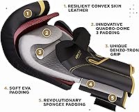 Vista 32 de RDX Boxing Gloves, Pro Training Sparring, Maya Hide Leather, Muay Thai MMA Kickboxing, Men Women Adult, Heavy Punching Bag Focus Mitts Pads Workout