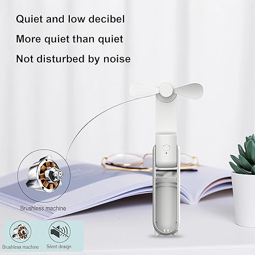 Miniatura 3 de Mini ventilador portátil, batería de larga duración de 2000 mAh de 48 horas, ventilador plegable de carga USB, multifuncional que es un ventilador