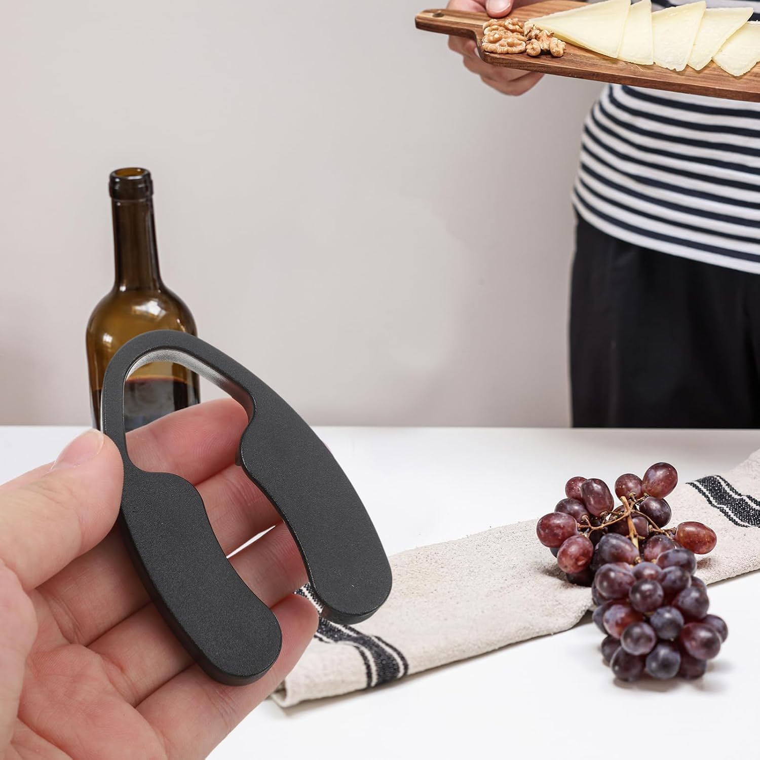 10pcs Magnetic Wine Bottle Foil Cutter Stainless Steel Black image 5