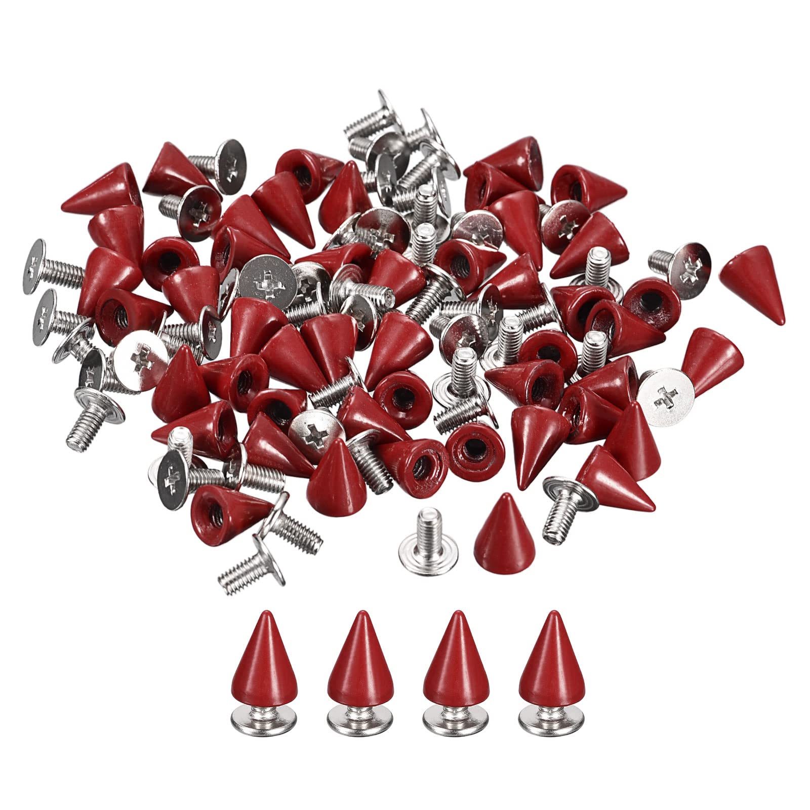 100 Clous Décoratifs Acrylique En Forme De Cône – 10x12 Mm, Argent, Pour Customiser Vêtements, Sacs