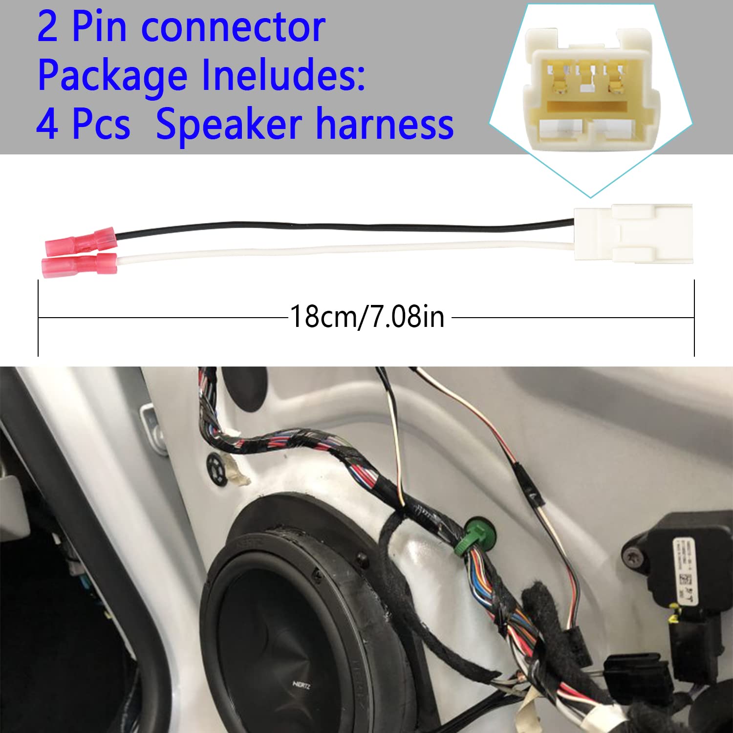 Car Speaker Adapter Wire Harness Front Rear Door 72-6514 Compatible with Jeep Dodge Chrysler Town & Country Dakota Ram Wrangler Speaker Wiring Harness Speaker Connector 4 Pack : Electronics