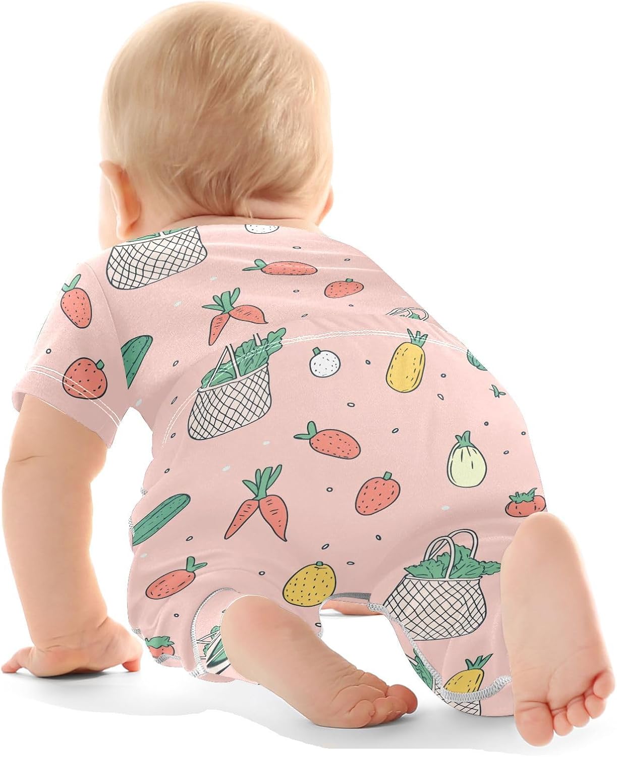 vvfelixl Baby Clothes Veggie Net Bag Baby Bodysuits Set Unisex Short Sleeve Babys Pants Sets 0-3M