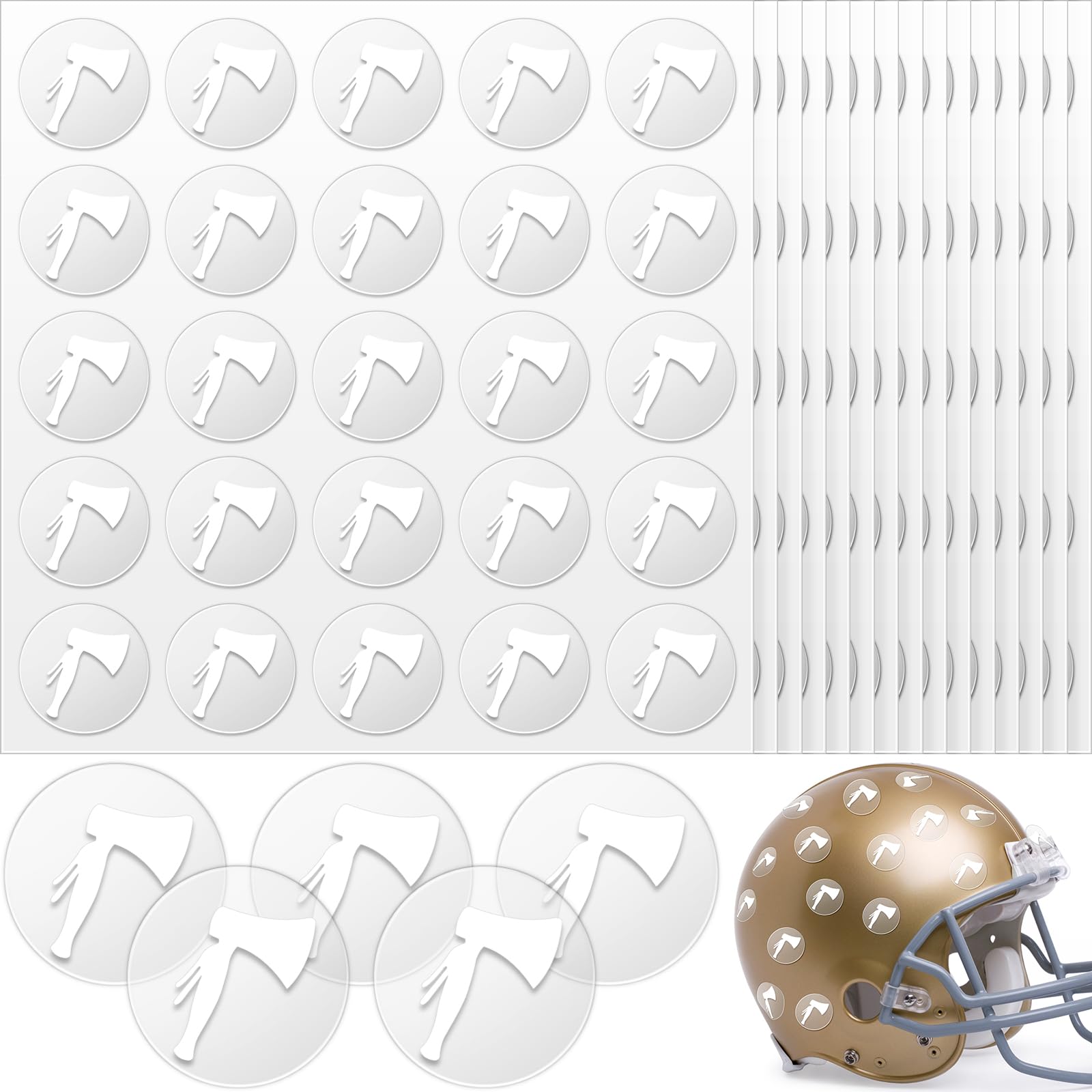Jecery 200 Lightning Helmet Stickers, White on Clear, Softball Letter