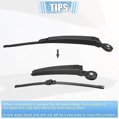 Miniatura 5 de ACROPIX Juego de 2 piezas de repuesto de brazo de limpiaparabrisas trasero, calidad OEM para VW Touareg 2002-2010