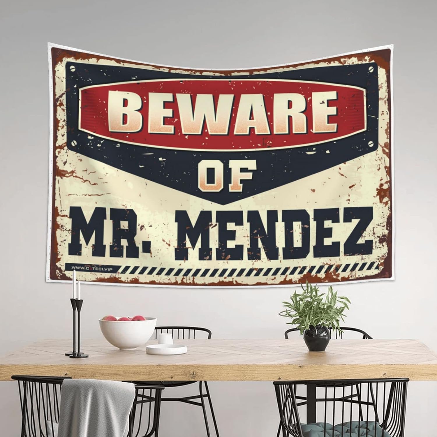 MUXISTRO Man Cave Rules Beware Of Mr. Mendez Tapestry Wall Decor Dorm Tapestry Funny(75X100CM) image 3